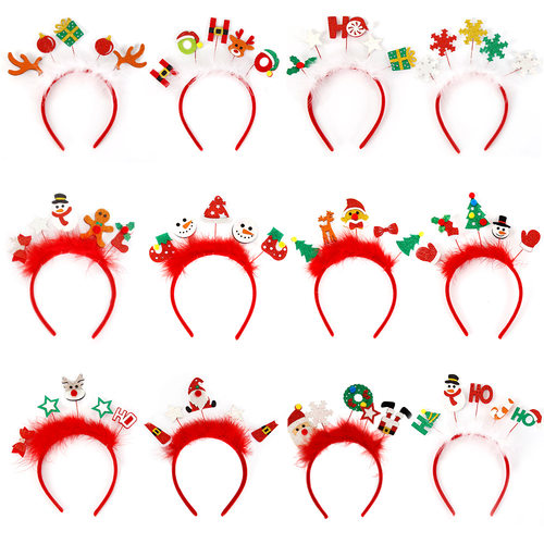 Christmas Fluffy Headband Adult Children Christmas Party Par