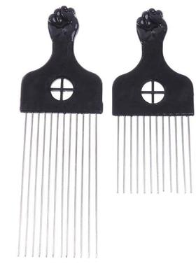 Black Fist Afro Metal Comb African Hair Pik Comb Brush Salon