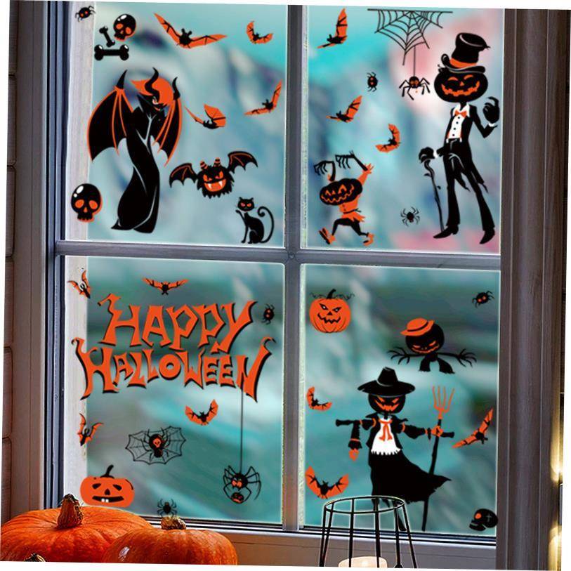 Halloween Decoration Window Stickers Black Castle Zombie Sku