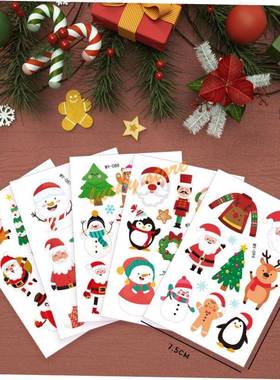 Chrstmas Tattoo face Stckers Water Transfer decoratons 1
