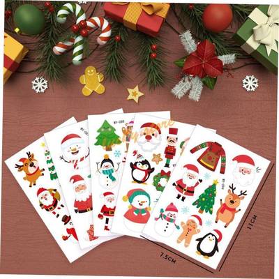 Chrstmas Tattoo face Stckers Water Transfer decoratons 1