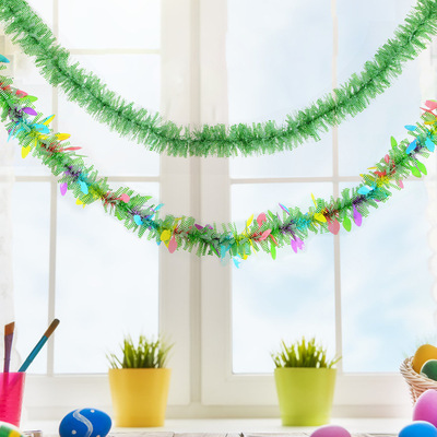 Easter Colorful Round Pieces Madder Yarn Strip Hanging Decor