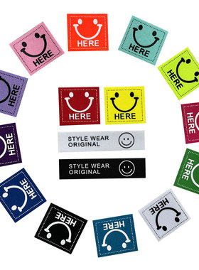 薄款补丁贴彩色自粘羽绒服纯色笑脸衣服贴包包帽子书包装饰布标