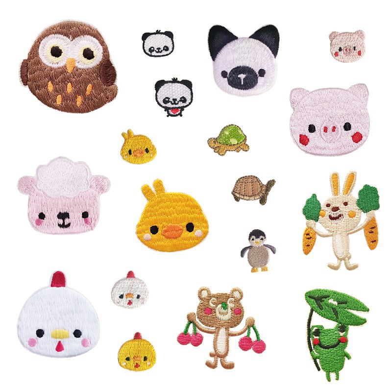 卡通小动物刺绣布贴羽绒服装饰修补破洞补丁贴