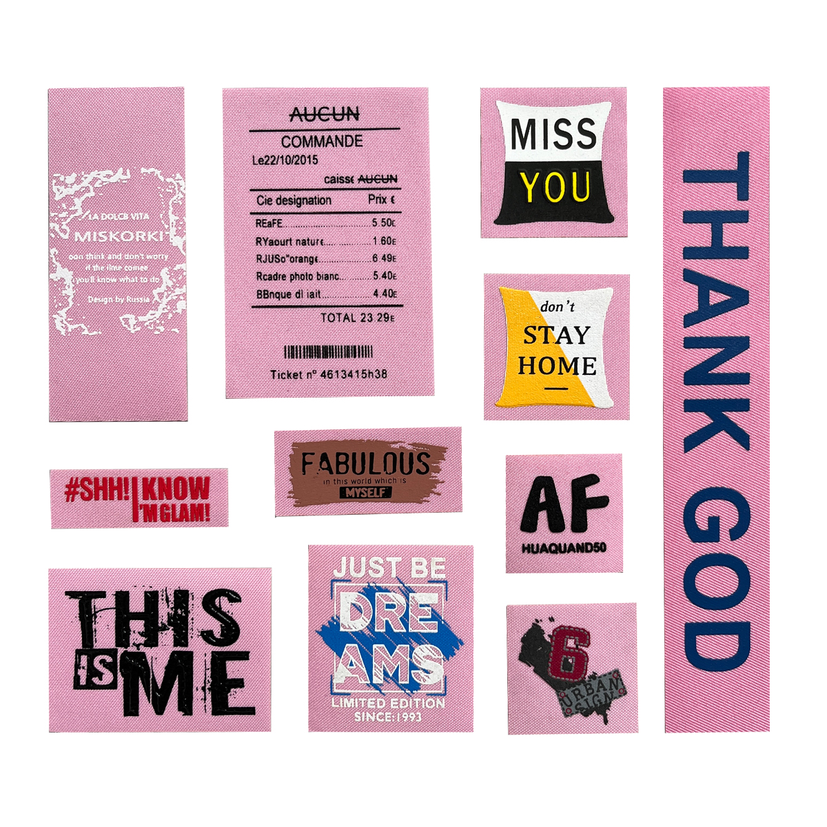 衣服补丁布贴缝纫款布标签粉色系