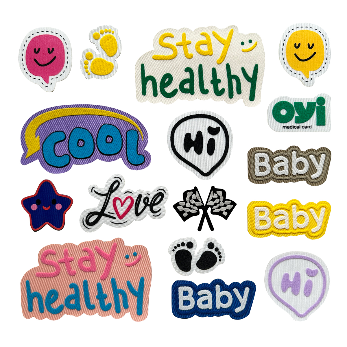 小号免缝字母图案羽绒服补丁贴