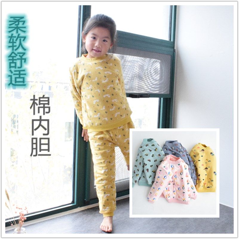 柔软卫衣男女童棉衣冬季新款薄棉衣幼儿园套头丝绵上衣保暖卡通