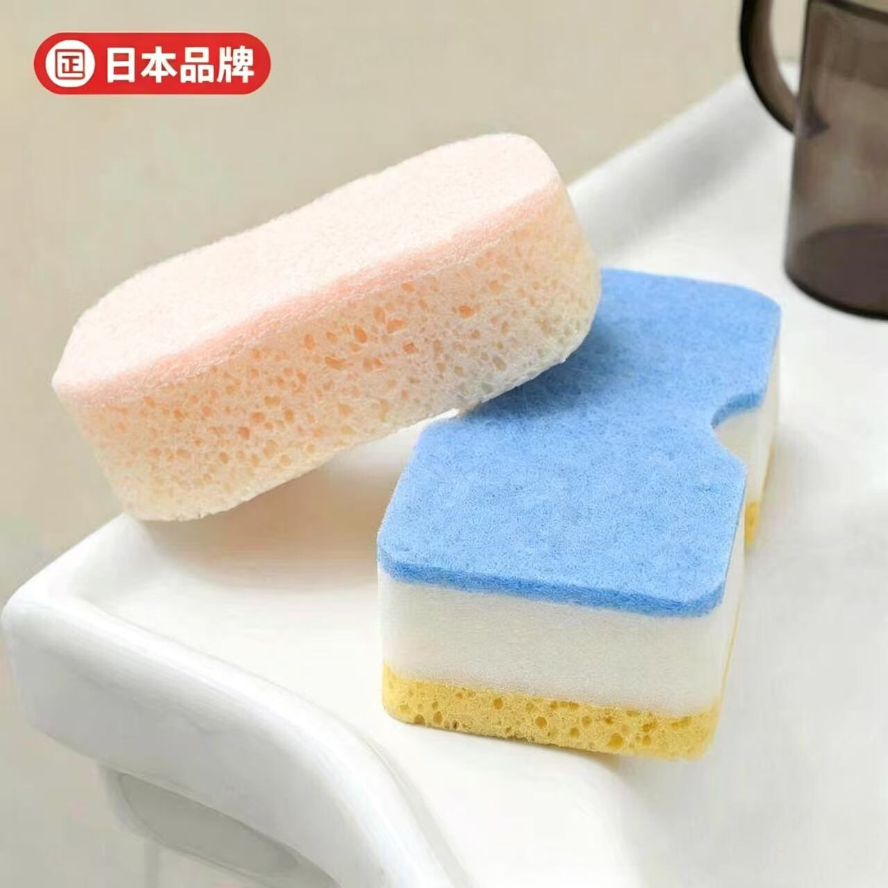 日本进口洗澡海绵沐浴棉成人男女搓澡俩用沐浴花沐浴球浴擦洗澡巾