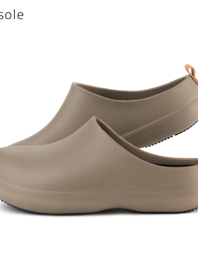 日本FRONTIERbi×sole日本款TPR底情侣男女EVA防滑厨师鞋休闲鞋