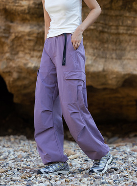 Mountainvalley2024FW美式复古工装裤紫色休闲裤伞兵裤登山裤男女