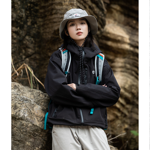 2025户外三防三合一全压胶硬壳连帽冲锋衣男女旅游徒步夹克外套