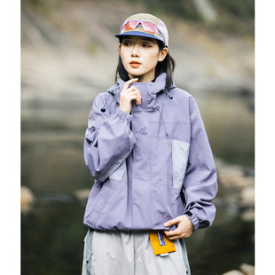 Mountainvalley山系户外轻量防水多口袋连帽冲锋衣旅游外套男女