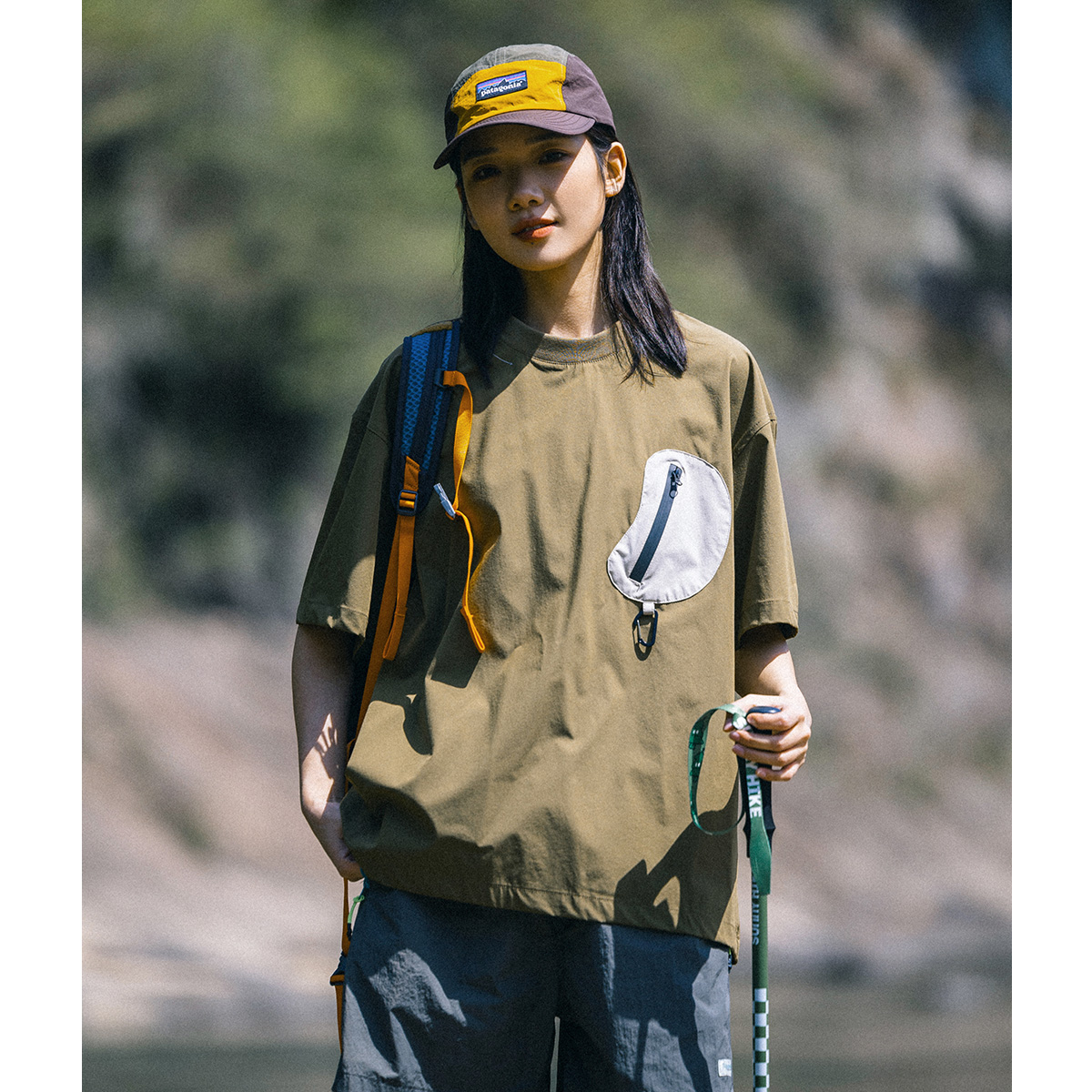 Mountainvalley户外夏季机能拼接徒步速干圆领短袖T恤防泼水上衣