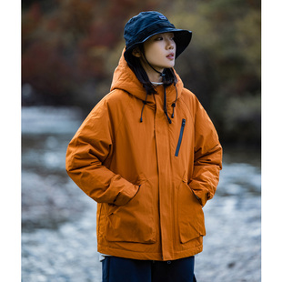 Mountainvalley2023冬装 户外山系防水90白鸭绒连帽冲锋羽绒服男女