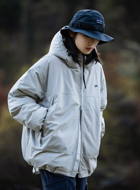 Mountain valley户外防风防水90白鸭绒宽松保暖连帽羽绒服男女款