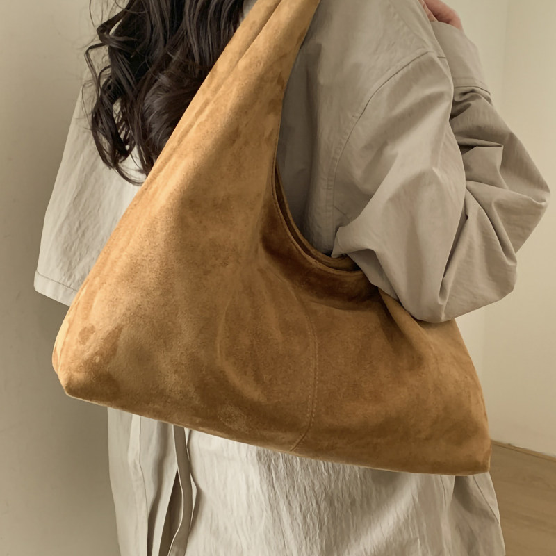 休闲复古麂皮绒包包女2025新款秋冬通勤百搭单肩腋下包上班托特包,箱包皮具/热销女包/男包,通用款女包,淘宝优惠券,粉丝福利购,淘宝优惠卷