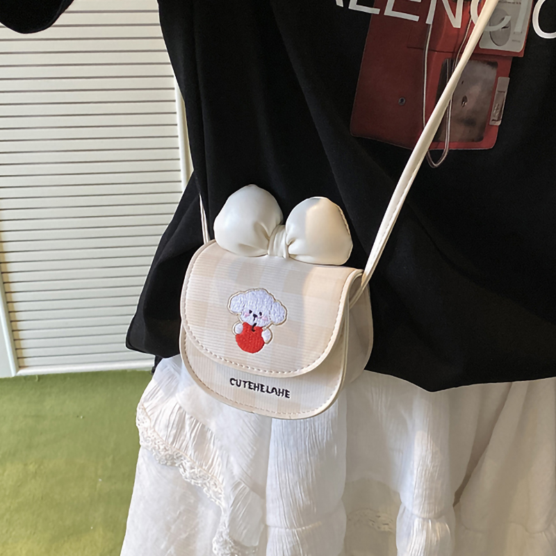可爱卡通小包包女2025新款小众迷你斜挎包甜美蝴蝶结耳机包口红包