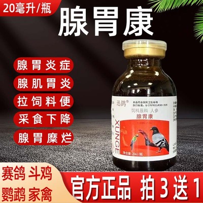 禽用赛鸽鹦鹉鸽子鸡腺胃康腺肌胃鸭鹅采食过料饲料粪便腺胃肿大