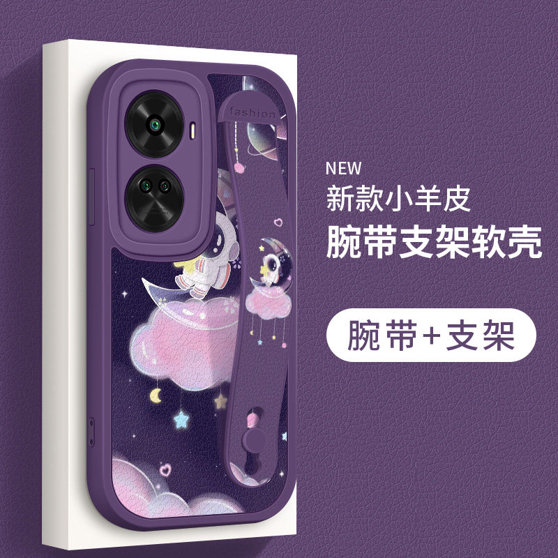 适用华为nova11SE手机壳新款BON-AL00小羊皮腕带支架nova11se可爱太空人软硅胶防摔镜头全包高级感男女保护套