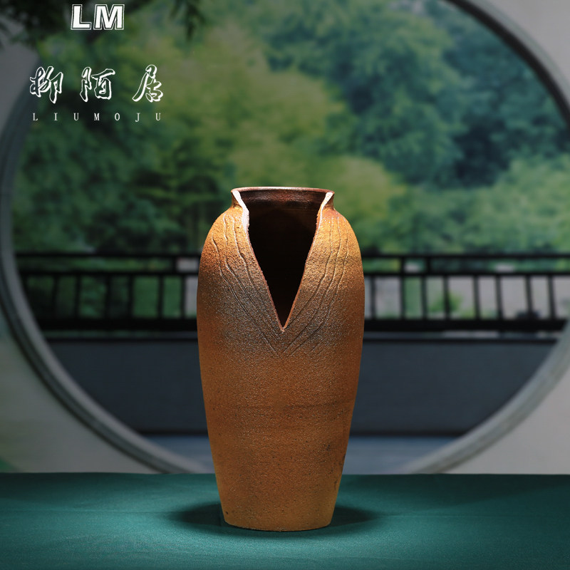 法师专用透气粗陶缺口花盆陶瓷
