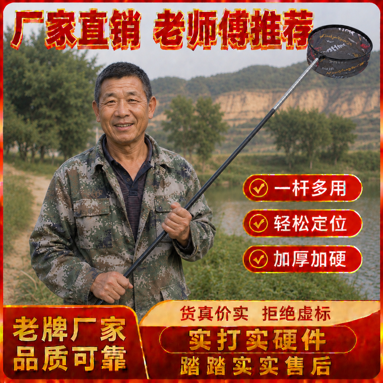 2026年新款一体式超轻超硬长度可调碳素竿可伸缩一体杆户外
