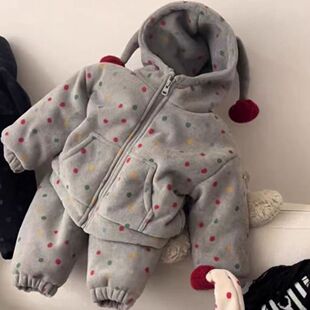 一套过冬2025家居服冬季新款女童夹棉加厚棉衣棉裤两件套家居套装