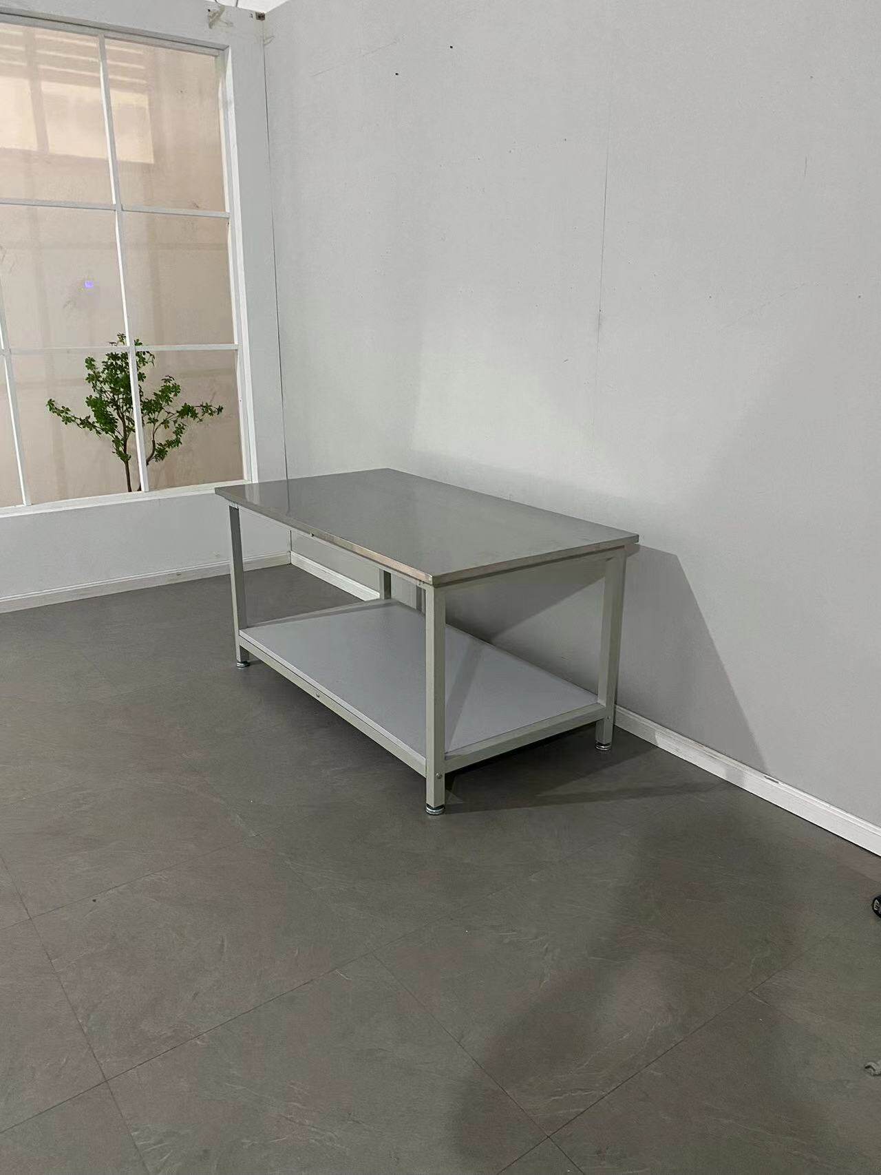 双层工作台桌子不锈钢台面工厂车间操作台包装打包维修检测设备台