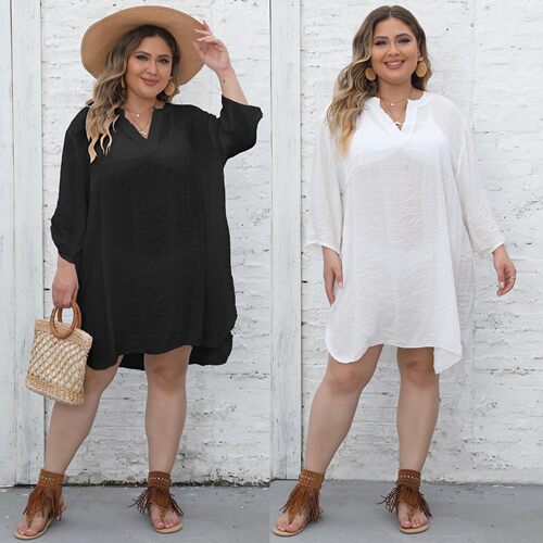 Women's Shirt European And American Plus Size Women's Beach