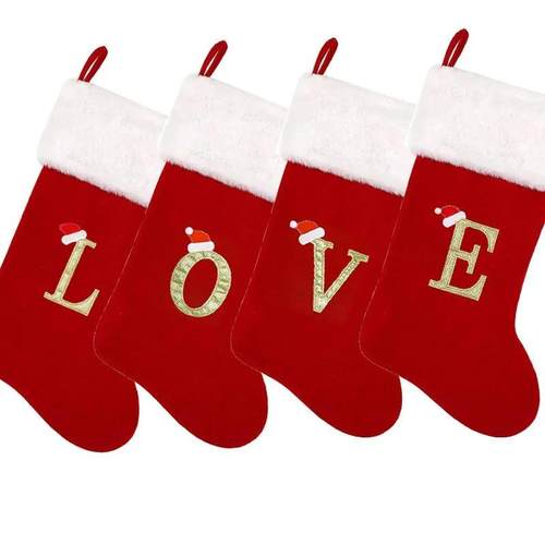 Large Monogrammed Christmas Stockings with Letters Super