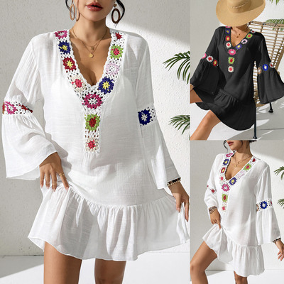 Women's Ethnic Style Holiday Beach Dress Women's Flounces St