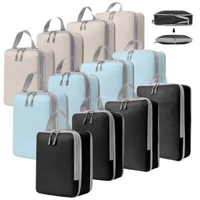 4pcs Large Capacity Travel Compression Packing Cubes Bag Por