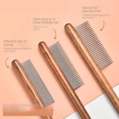Cat Comb Cat Accessories Stainless Steel Pet Hair Remover Wo