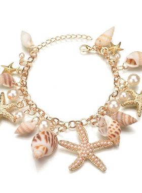 1pc Cowrie shell Bracelet femme Adjustable boho Macrame frie