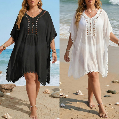 Women's Beach Vacation Blouse Plus Size Women's Crochet Spli