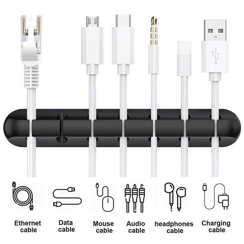 Cable Organizer Silicone USB Cable Winder Management Clips