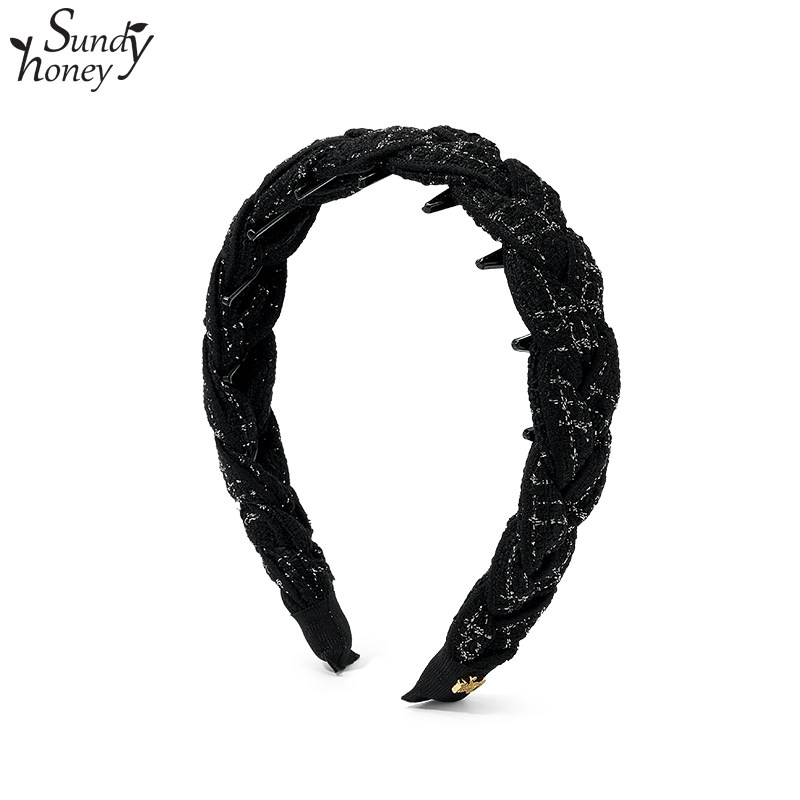 SundyHoney发箍女款高级感洋气小香风麻花辫发饰女高颅顶外戴发卡