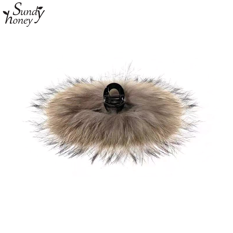 Sundyhoney咖色貉子毛抓夹秋冬新款超大毛绒显发量多发抓网红轻奢,饰品/流行首饰/时尚饰品新,发饰,淘宝优惠券,粉丝福利购,淘宝优惠卷