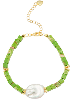 Sundyhoney手链淡水珍珠绿色甜美