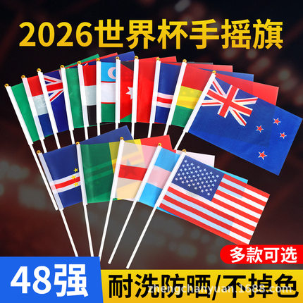 手摇旗14*21国旗小国旗 7号8号48强14*21