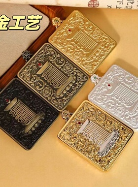 新款唐卡壳子高端铜镀金佛塔吊牌佛牌外壳唐卡盒保色4*5嘎乌盒子