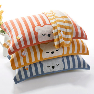 金号纯棉枕巾加大加厚两条情侣舒适柔软卡通全棉枕头巾一等品A类