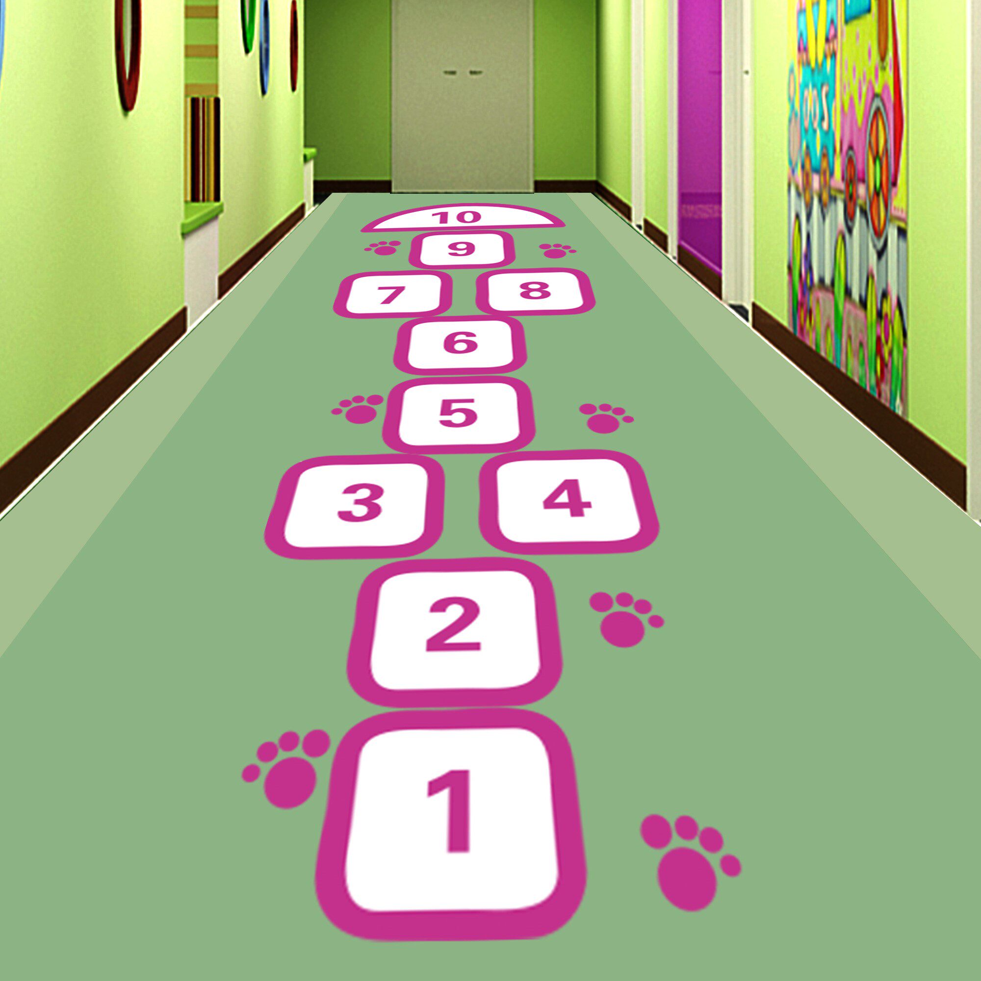 幼儿园小学儿童游戏跳格子跳房子墙贴纸地面地贴数字贴画创意布置
