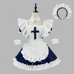 Cute pakaian cosplay malam yang menggoda apron pembantu ruma