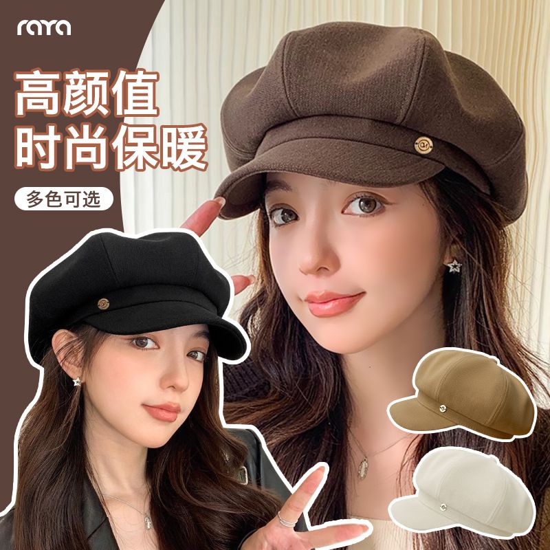 新款毛呢贝雷帽女春秋文艺百搭显