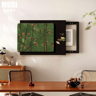 法式中古风花鸟图电表箱装饰画高级感强弱配电箱电闸遮挡开关挂画