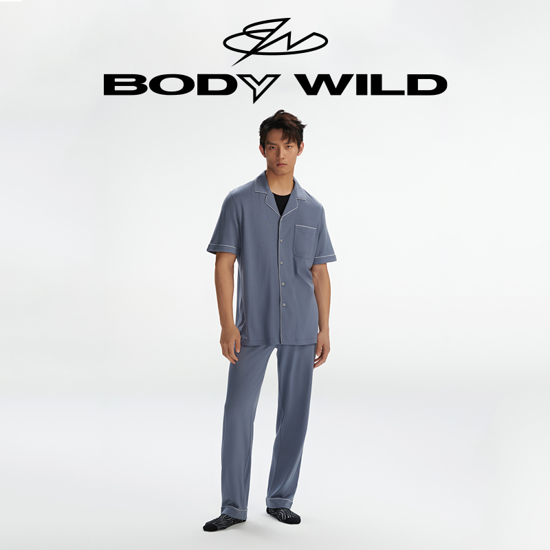 赛尔长裤睡衣桑蚕丝男