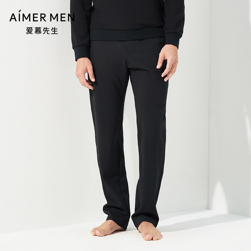 爱慕先生商务男士黑色休闲秋冬长裤NS82C811