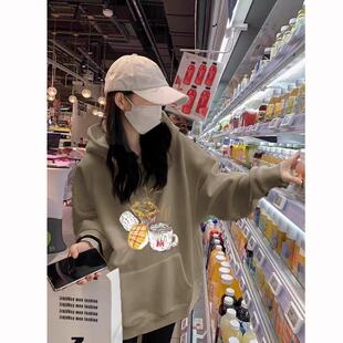 连帽卫衣女款春秋2026年新款爆款宽松秋季秋冬薄款小个子上衣带帽