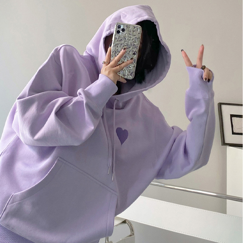 素手挽歌宽松香芋紫慵懒风中长款