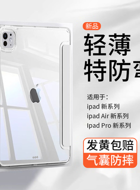 【裸机手感】深蓝大道适用苹果iPadPro2025保护壳透明超薄iPadAir7防摔镜头全包iPad新款11寸平板保护套13寸